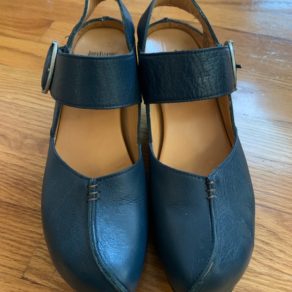 John Fluevog Blue Prepare Leader Mary Jane Shoes